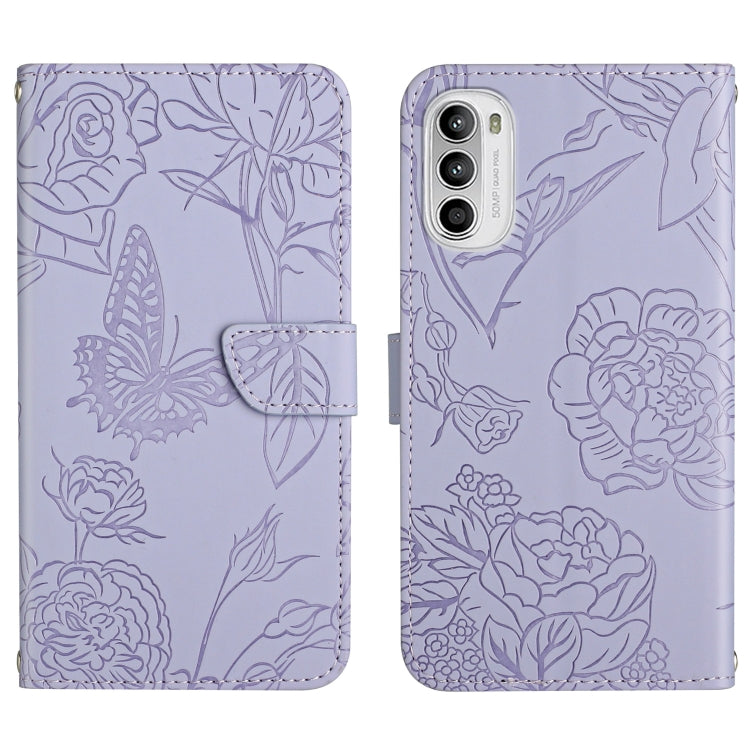 Skin Feel Butterfly Peony Embossed Leather Phone Case, For Motorola Moto G Stylus 4G 2022, For Motorola Moto G Stylus 5G 2022, For Motorola Moto G52, For Nokia X100