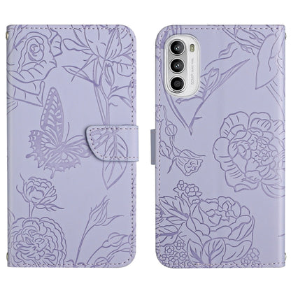 Skin Feel Butterfly Peony Embossed Leather Phone Case, For Motorola Moto G Stylus 4G 2022, For Motorola Moto G Stylus 5G 2022, For Motorola Moto G52, For Nokia X100