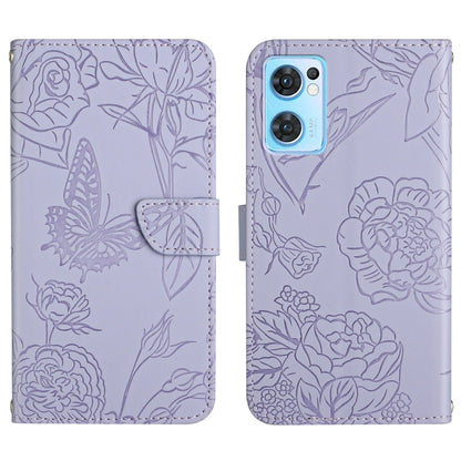 Skin Feel Butterfly Peony Embossed Leather Phone Case, For OPPO Find X5 Lite, For OPPO Realme 9 Pro+/Realme 9 4G, For Samsung Galaxy Xcover6 Pro, For Samsung Galaxy M33
