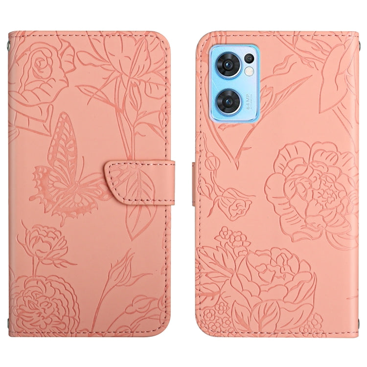 Skin Feel Butterfly Peony Embossed Leather Phone Case, For OPPO Find X5 Lite, For OPPO Realme 9 Pro+/Realme 9 4G, For Samsung Galaxy Xcover6 Pro, For Samsung Galaxy M33