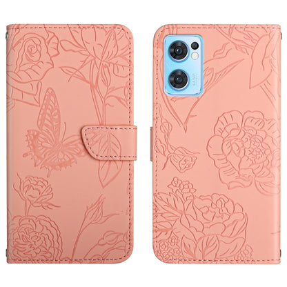 Skin Feel Butterfly Peony Embossed Leather Phone Case, For OPPO Find X5 Lite, For OPPO Realme 9 Pro+/Realme 9 4G, For Samsung Galaxy Xcover6 Pro, For Samsung Galaxy M33