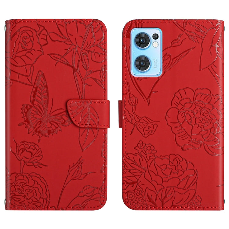 Skin Feel Butterfly Peony Embossed Leather Phone Case, For OPPO Find X5 Lite, For OPPO Realme 9 Pro+/Realme 9 4G, For Samsung Galaxy Xcover6 Pro, For Samsung Galaxy M33