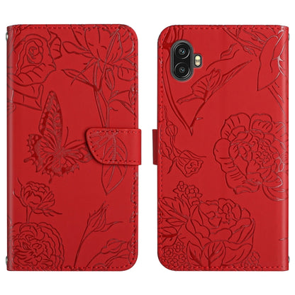 Skin Feel Butterfly Peony Embossed Leather Phone Case, For OPPO Find X5 Lite, For OPPO Realme 9 Pro+/Realme 9 4G, For Samsung Galaxy Xcover6 Pro, For Samsung Galaxy M33