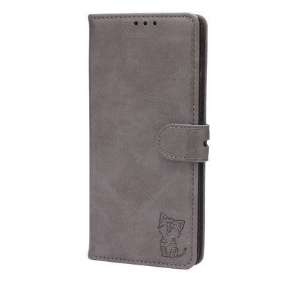 Embossed Happy Cat Pattern Leather Phone Case, For Google Pixel 6a, For Google Pixel 7 5G, For Google Pixel 7 Pro 5G, For Xiaomi Redmi 10A