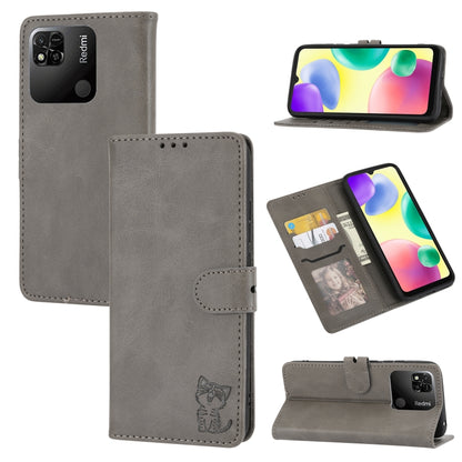 Embossed Happy Cat Pattern Leather Phone Case, For Google Pixel 6a, For Google Pixel 7 5G, For Google Pixel 7 Pro 5G, For Xiaomi Redmi 10A
