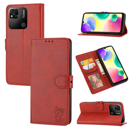 Embossed Happy Cat Pattern Leather Phone Case, For Google Pixel 6a, For Google Pixel 7 5G, For Google Pixel 7 Pro 5G, For Xiaomi Redmi 10A