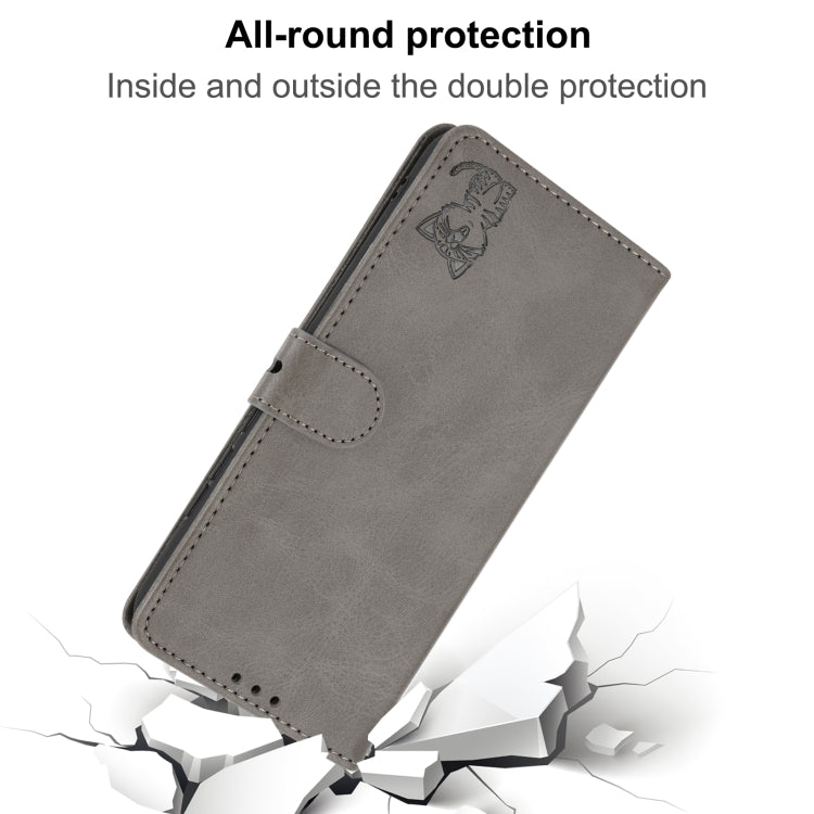 Embossed Happy Cat Pattern Leather Phone Case, For Xiaomi Redmi Note 11 4G Global/11S, For Xiaomi Redmi Note 11 Pro Global, For Samsung Galaxy A23 4G, For Xiaomi Poco M4 Pro