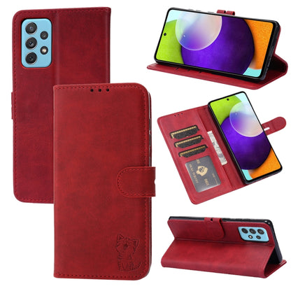 Embossed Happy Cat Pattern Leather Phone Case, For Xiaomi Redmi Note 11 4G Global/11S, For Xiaomi Redmi Note 11 Pro Global, For Samsung Galaxy A23 4G, For Xiaomi Poco M4 Pro