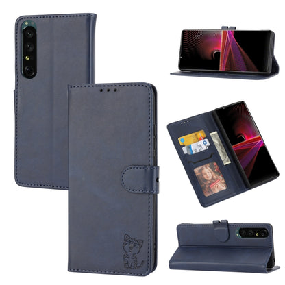 Embossed Happy Cat Pattern Leather Phone Case, For Sony Xperia 1 IV, For Sony Xperia 10 IV, For Xiaomi Redmi Note 11E