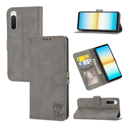Embossed Happy Cat Pattern Leather Phone Case, For Sony Xperia 1 IV, For Sony Xperia 10 IV, For Xiaomi Redmi Note 11E