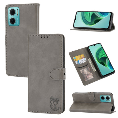 Embossed Happy Cat Pattern Leather Phone Case, For Sony Xperia 1 IV, For Sony Xperia 10 IV, For Xiaomi Redmi Note 11E
