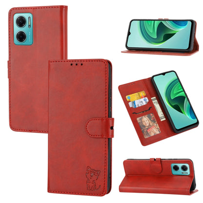 Embossed Happy Cat Pattern Leather Phone Case, For Sony Xperia 1 IV, For Sony Xperia 10 IV, For Xiaomi Redmi Note 11E