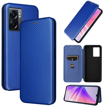 Carbon Fiber Texture Magnetic Leather Phone Case, For OPPO A57 5G, For OPPO Reno7 4G / F21 Pro 4G, For Samsung Galaxy M33 5G, For Sharp Simple Sumaho 6