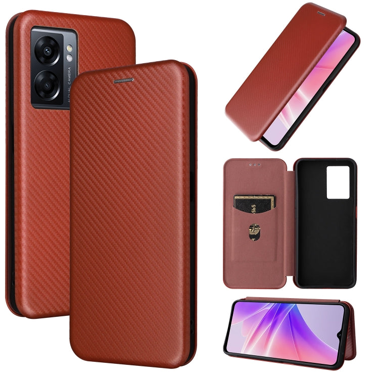 Carbon Fiber Texture Magnetic Leather Phone Case, For OPPO A57 5G, For OPPO Reno7 4G / F21 Pro 4G, For Samsung Galaxy M33 5G, For Sharp Simple Sumaho 6