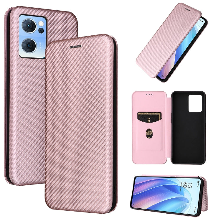 Carbon Fiber Texture Magnetic Leather Phone Case, For OPPO A57 5G, For OPPO Reno7 4G / F21 Pro 4G, For Samsung Galaxy M33 5G, For Sharp Simple Sumaho 6
