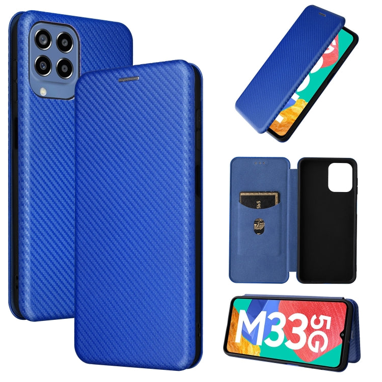 Carbon Fiber Texture Magnetic Leather Phone Case, For OPPO A57 5G, For OPPO Reno7 4G / F21 Pro 4G, For Samsung Galaxy M33 5G, For Sharp Simple Sumaho 6