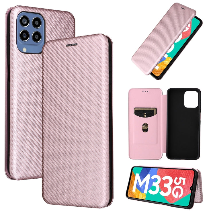 Carbon Fiber Texture Magnetic Leather Phone Case, For OPPO A57 5G, For OPPO Reno7 4G / F21 Pro 4G, For Samsung Galaxy M33 5G, For Sharp Simple Sumaho 6