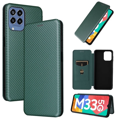 Carbon Fiber Texture Magnetic Leather Phone Case, For OPPO A57 5G, For OPPO Reno7 4G / F21 Pro 4G, For Samsung Galaxy M33 5G, For Sharp Simple Sumaho 6