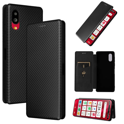 Carbon Fiber Texture Magnetic Leather Phone Case, For OPPO A57 5G, For OPPO Reno7 4G / F21 Pro 4G, For Samsung Galaxy M33 5G, For Sharp Simple Sumaho 6