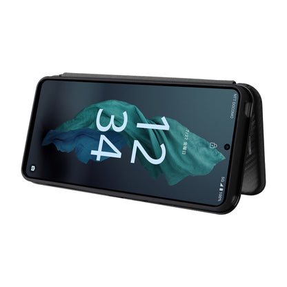 Carbon Fiber Texture Magnetic Leather Phone Case, For Sharp Aquos R7