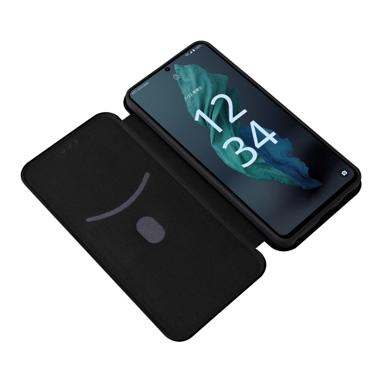 Carbon Fiber Texture Magnetic Leather Phone Case, For Sharp Aquos R7