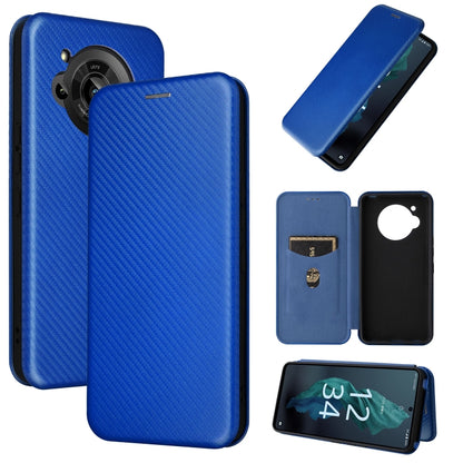 Carbon Fiber Texture Magnetic Leather Phone Case, For Sharp Aquos R7