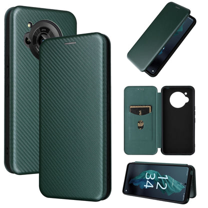 Carbon Fiber Texture Magnetic Leather Phone Case, For Sharp Aquos R7
