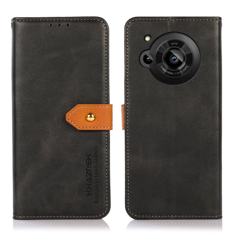 KHAZNEH Dual-color Cowhide Texture Flip Leather Phone Case, For Sharp Aquos R7, For OnePlus Ace / 10R