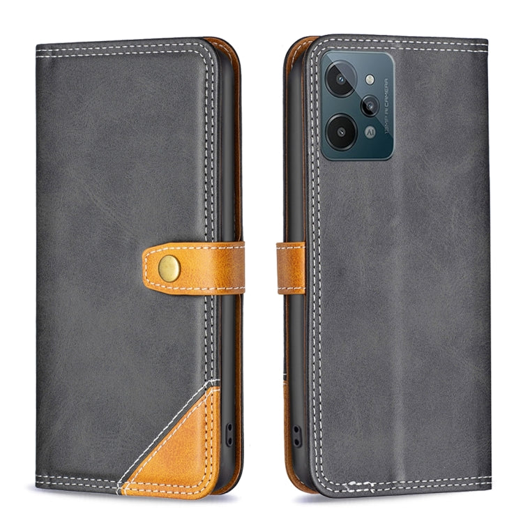 Color Matching Double Sewing Thread Leather Phone Case, For OPPO Realme C31, For OPPO Realme C35