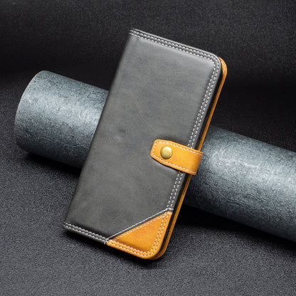Color Matching Double Sewing Thread Leather Phone Case, For OPPO Realme C31, For OPPO Realme C35