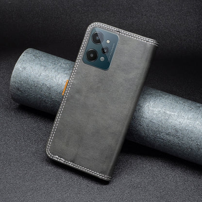 Color Matching Double Sewing Thread Leather Phone Case, For OPPO Realme C31, For OPPO Realme C35