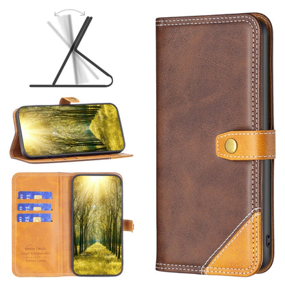 Color Matching Double Sewing Thread Leather Phone Case, For OPPO Realme C31, For OPPO Realme C35