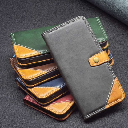 Color Matching Double Sewing Thread Leather Phone Case, For OPPO Realme C31, For OPPO Realme C35