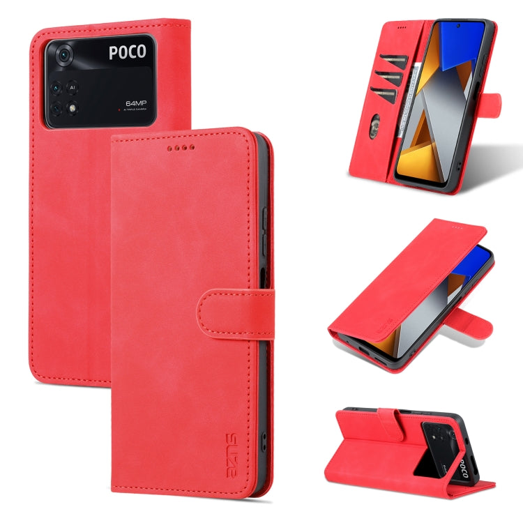 AZNS Skin Feel Calf Texture Flip Leather Phone Case, For Xiaomi Poco M4 Pro 4G