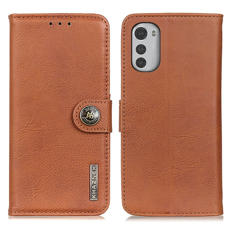 KHAZNEH Cowhide Texture Leather Phone Case, For Motorola Moto E32 4G, For OnePlus CE 2 Lite 5G