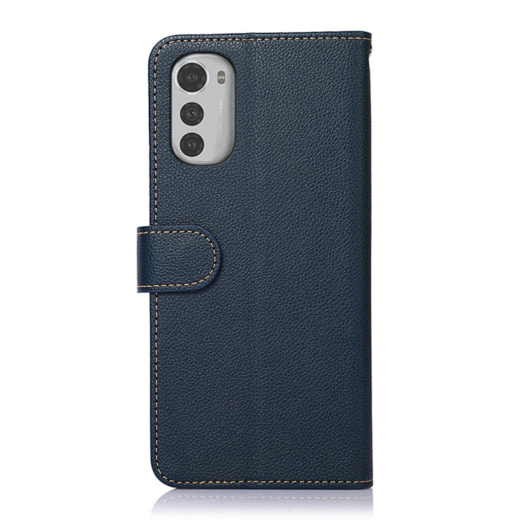KHAZNEH Litchi Texture Leather RFID Phone Case, For Motorola Moto E32 4G, For Xiaomi 12 Lite