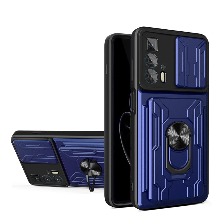Sliding Camshield TPU+PC Phone Case with Card Slot, For Motorola Edge 20 Pro, For Motorola Moto G100, For OPPO A16