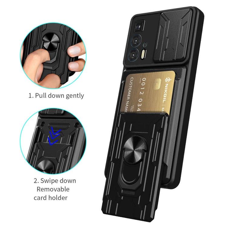 Sliding Camshield TPU+PC Phone Case with Card Slot, For Motorola Edge 20 Pro, For Motorola Moto G100, For OPPO A16