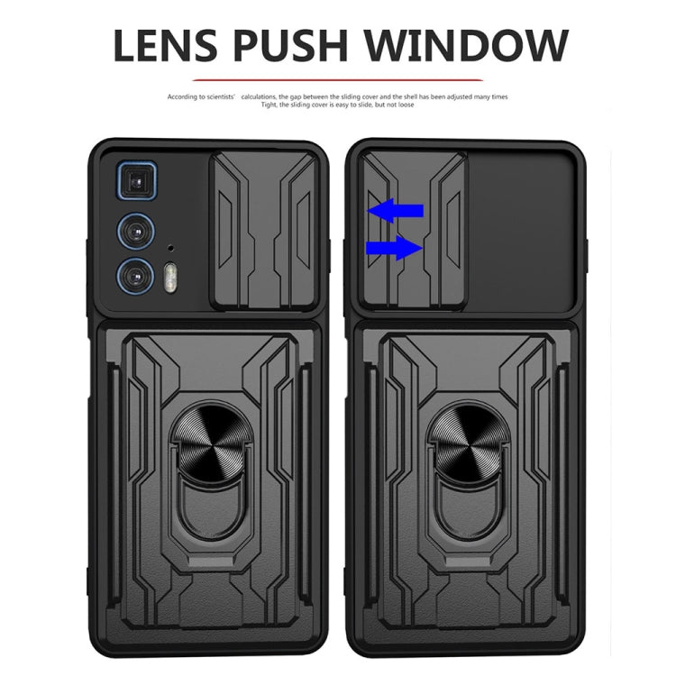 Sliding Camshield TPU+PC Phone Case with Card Slot, For Motorola Edge 20 Pro, For Motorola Moto G100, For OPPO A16