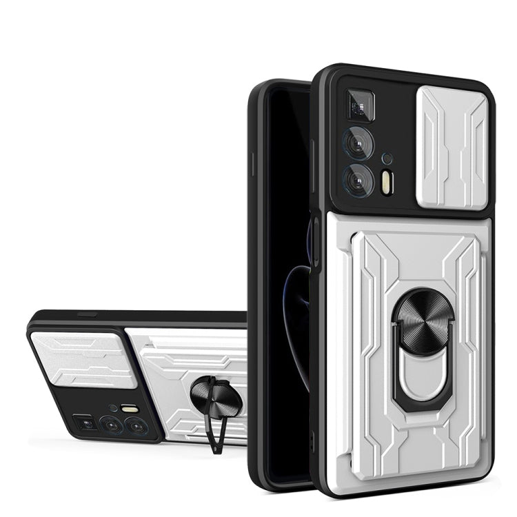 Sliding Camshield TPU+PC Phone Case with Card Slot, For Motorola Edge 20 Pro, For Motorola Moto G100, For OPPO A16