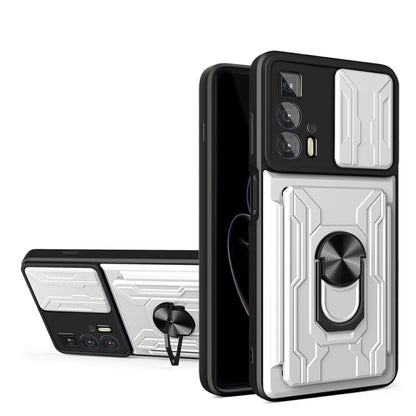 Sliding Camshield TPU+PC Phone Case with Card Slot, For Motorola Edge 20 Pro, For Motorola Moto G100, For OPPO A16