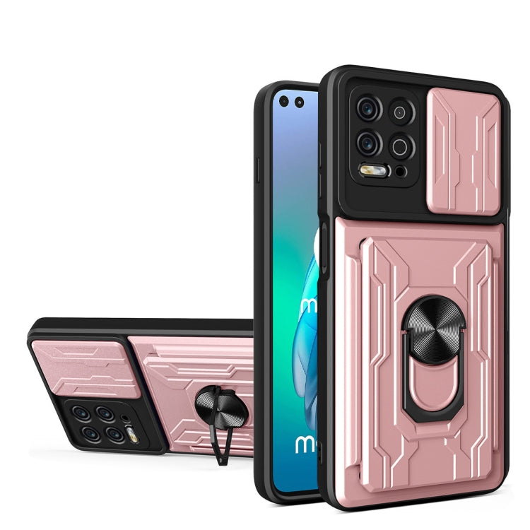 Sliding Camshield TPU+PC Phone Case with Card Slot, For Motorola Edge 20 Pro, For Motorola Moto G100, For OPPO A16