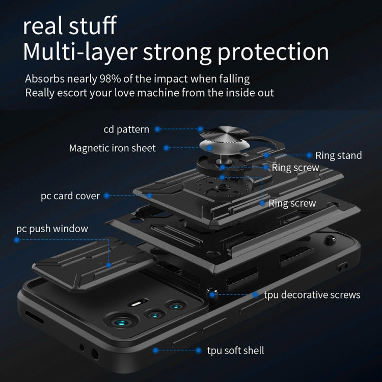 Sliding Camshield TPU+PC Phone Case with Card Slot, For Xiaomi 12 Pro, For OPPO Realme 8i
