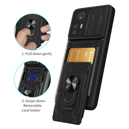 Sliding Camshield TPU+PC Phone Case with Card Slot, For Xiaomi 12 Pro, For OPPO Realme 8i