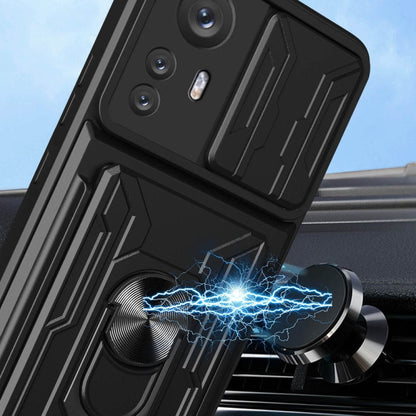 Sliding Camshield TPU+PC Phone Case with Card Slot, For Xiaomi 12 Pro, For OPPO Realme 8i