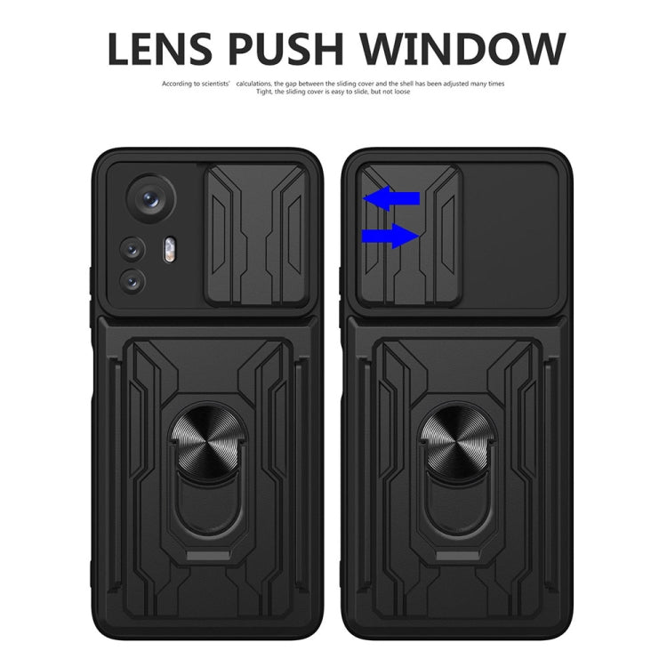 Sliding Camshield TPU+PC Phone Case with Card Slot, For Xiaomi 12 Pro, For OPPO Realme 8i