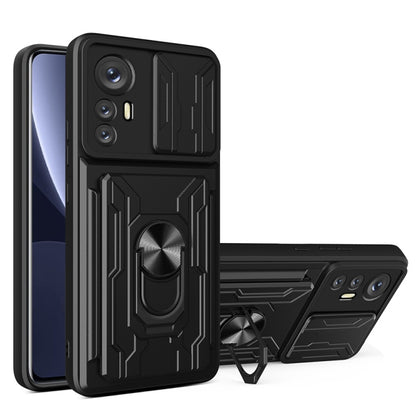 Sliding Camshield TPU+PC Phone Case with Card Slot, For Xiaomi 12 Pro, For OPPO Realme 8i
