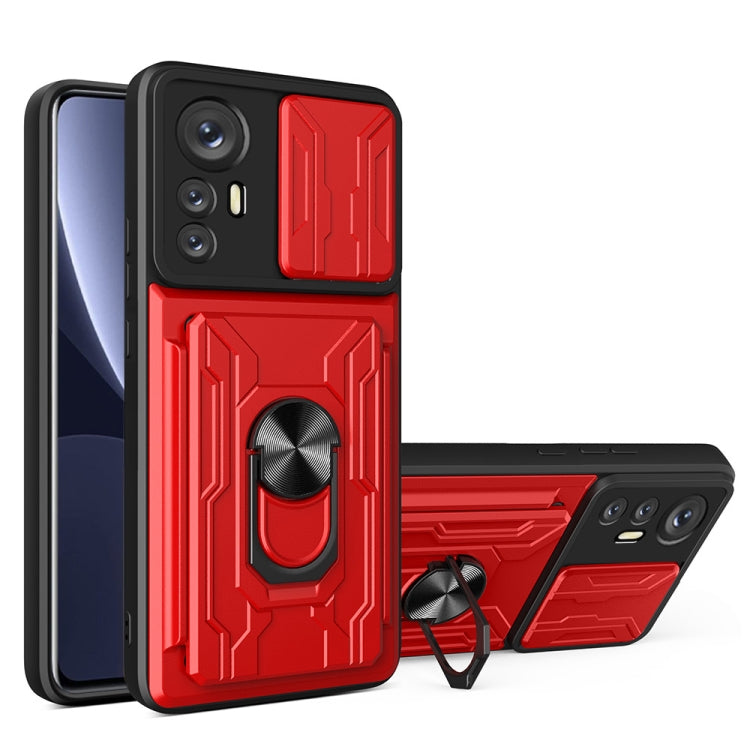Sliding Camshield TPU+PC Phone Case with Card Slot, For Xiaomi 12 Pro, For OPPO Realme 8i