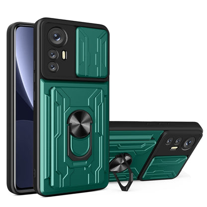 Sliding Camshield TPU+PC Phone Case with Card Slot, For Xiaomi 12 Pro, For OPPO Realme 8i