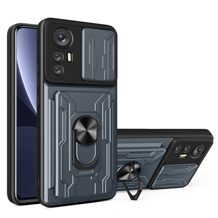 Sliding Camshield TPU+PC Phone Case with Card Slot, For Xiaomi 12 Pro, For OPPO Realme 8i